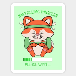 Installing muscles, cute fox Magnet